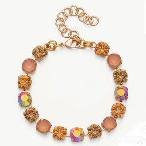 Elegant Gold and Brown Crystal Bracelet